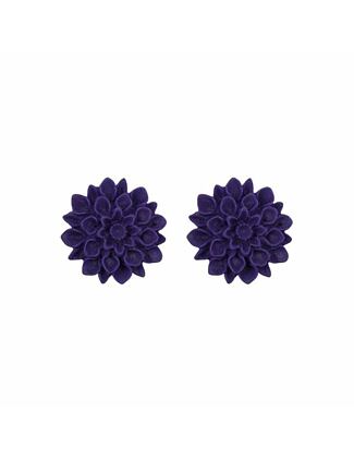 Flowerski náušnice - plum lila