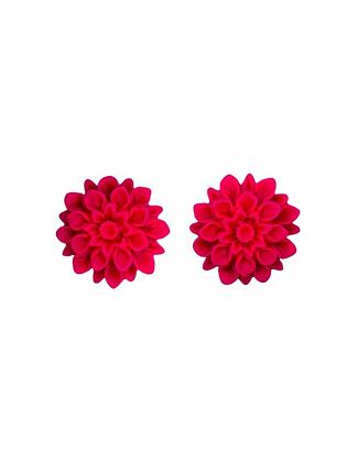 Flowerski náušnice - pink neon
