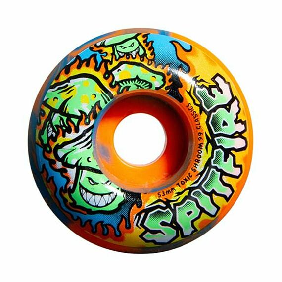 Spitfire skate kolečka Toxic Shrooms - orange/royal 50-50 swirl