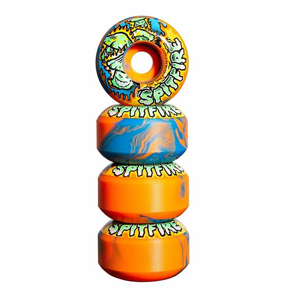 Spitfire skate kolečka Toxic Shrooms - orange/royal 50-50 swirl