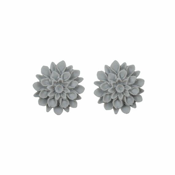 Flowerski náušnice - silver grey