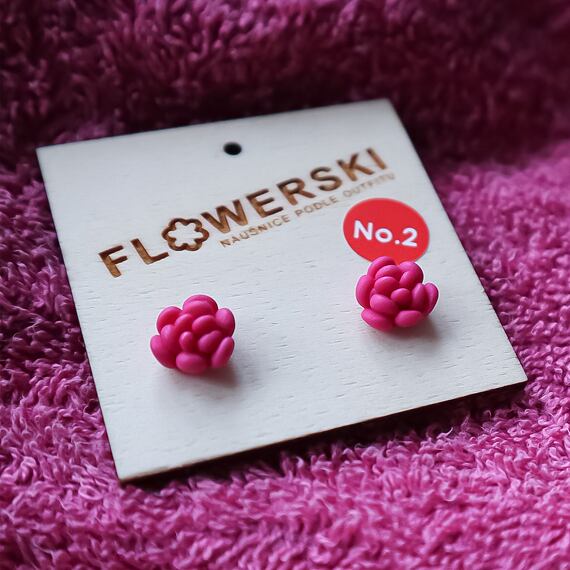 Flowerski náušnice No.2 - raspberry