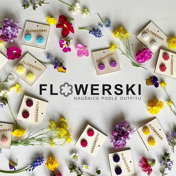Flowerski náušnice - granite